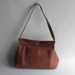 HERMES Sac à main Yeoh cuir marron