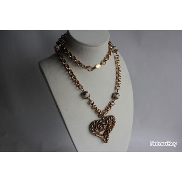 Collier sautoir vintage coeur Margherita Buonanno Italie