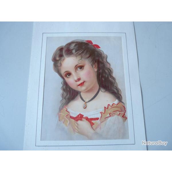 Chromo Jeune fille 1890