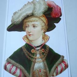 Chromo  Femme en costume  1890