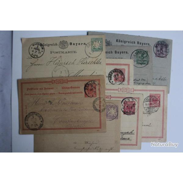 Lot 8 entiers postaux Allemagne 1870-1912