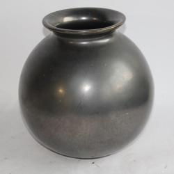 Grand vase boule céramique émaillé noir NYON Suisse