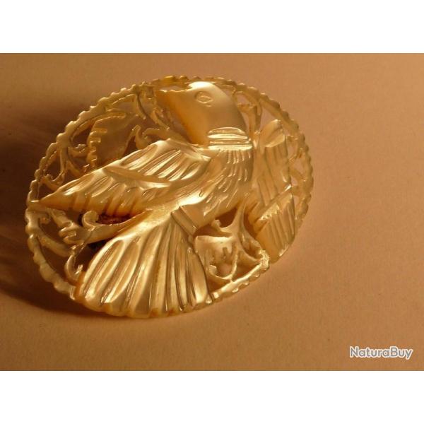 Broche nacre oiseau