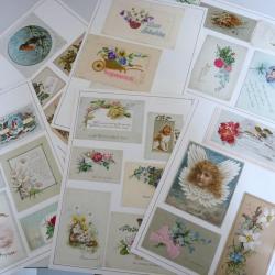 Lot de 41 cartes de voeux anciennes