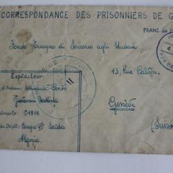 Enveloppe Italie Correspondance des prisonniers de Guerre