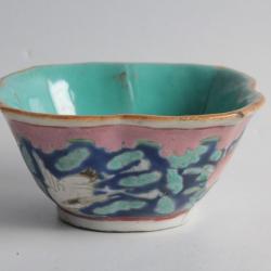 Bol porcelaine &eacute;maill&eacute;e Chine XIXe si&egrave;cle