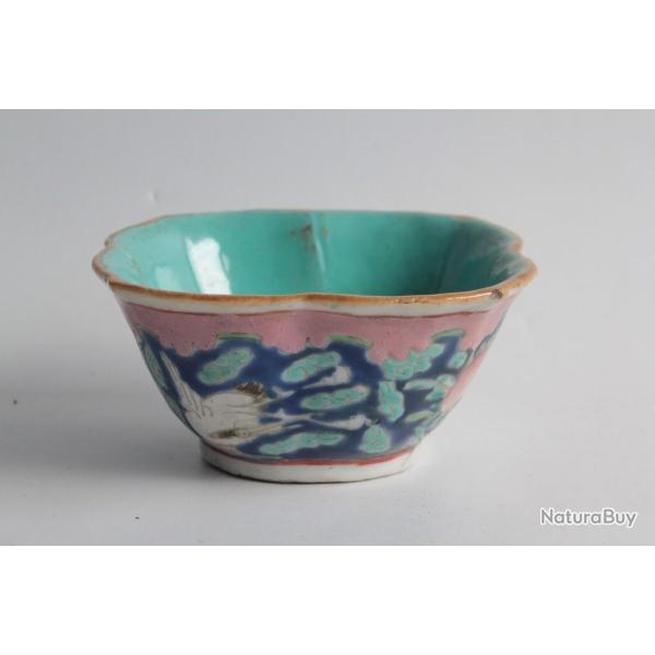 Bol porcelaine �maill�e Chine XIXe si�cle