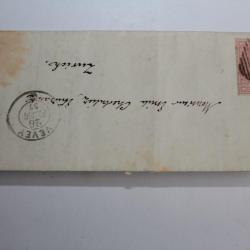 Marque postale Timbres Suisse Helv&eacute;tie assise 15 cts 2e &eacute;mission 1857