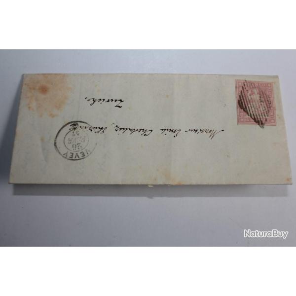Marque postale Timbres Suisse Helv�tie assise 15 cts 2e �mission 1857