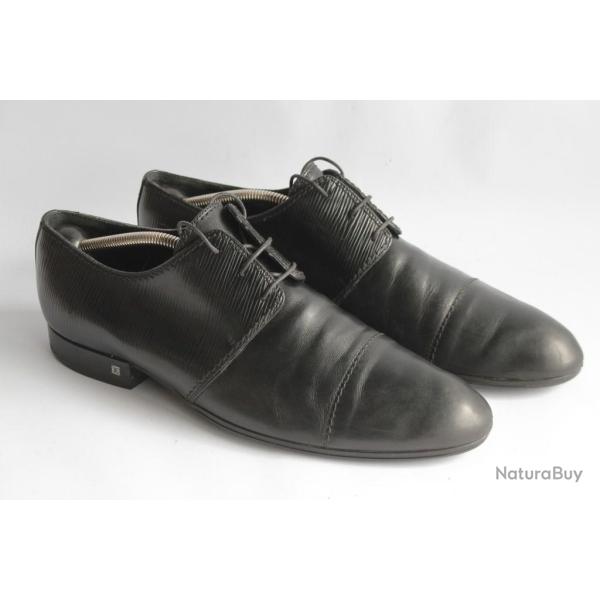 LOUIS VUITTON Derby Wall Street cuir �pi noir Chaussures homme T43