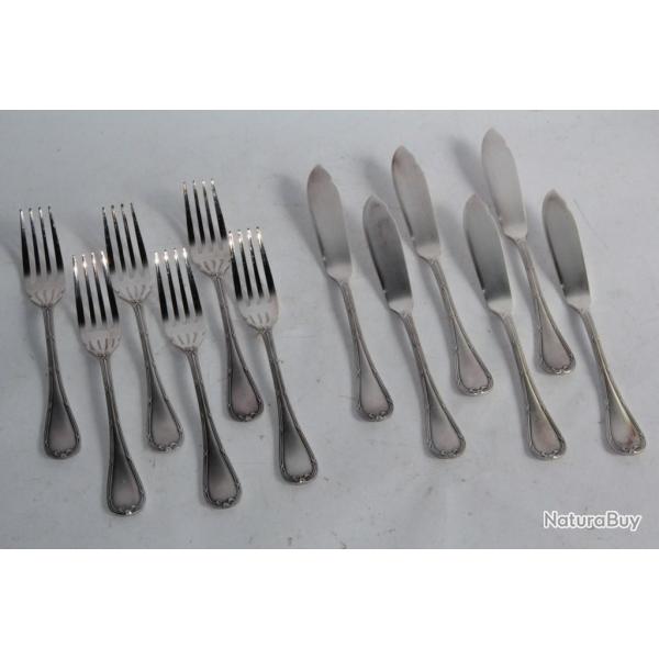 CHRISTOFLE 6 Couverts � poisson Rubans