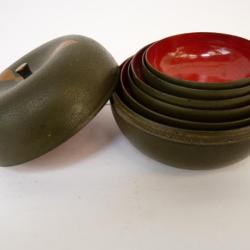 Boite pomme de coupelles Bois laqu&eacute; Chine ou Japon