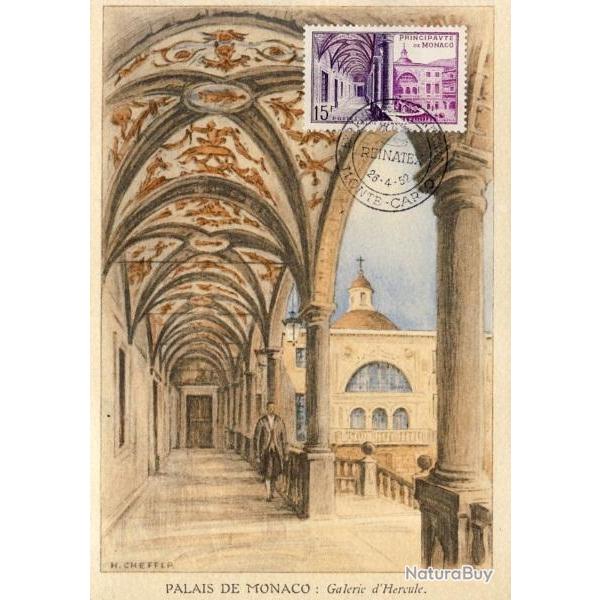 Carte Maximum Palais de Monaco Galerie d'Hercule Exposition Monte Carlo