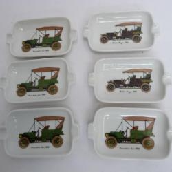 Cendrier individuel porcelaine Automobile Tacots (x6)