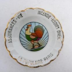 Cendrier porcelaine Limoges Publicité Assurances Cigarettes Tabac Fumeur