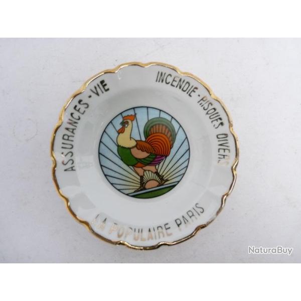 Cendrier porcelaine Limoges Publicit� Assurances Cigarettes Tabac Fumeur