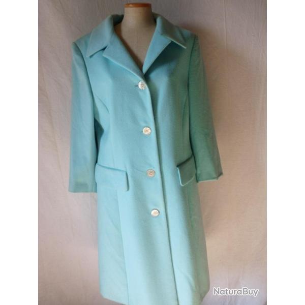 MANTEAU ESCADA  v�tements femme mode bleu turquoise T 40