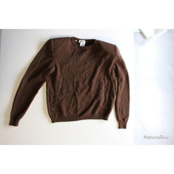 HERMES Pull marron Laine T42