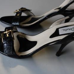 Escarpins Sandales DASLU cuir noir T37