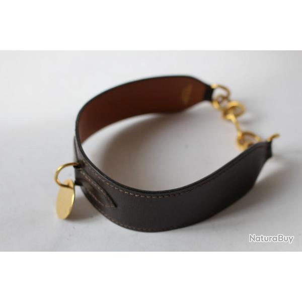 Collier cuir brun HERMES bijoux luxe