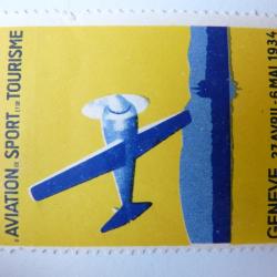 Vignette publicitaire Salon Aviation Gen&egrave;ve 1934