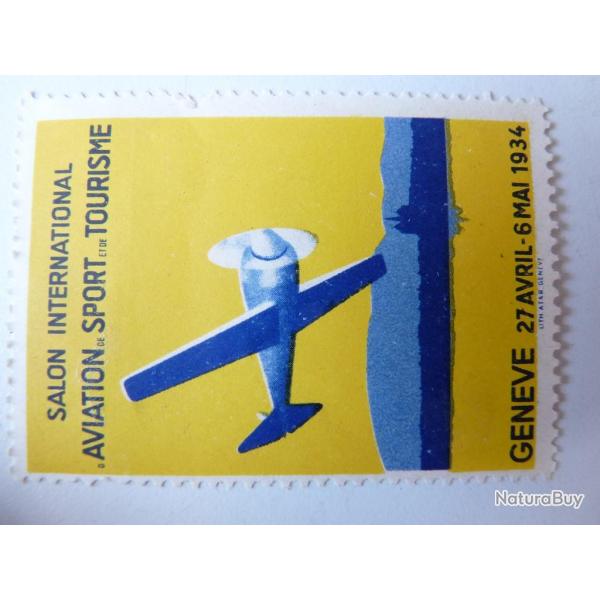 Vignette publicitaire Salon Aviation Gen�ve 1934