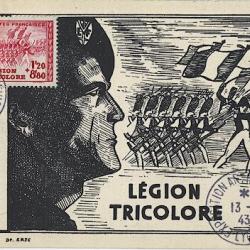 Deux cartes-maximum France n&deg; 565/6 - L&eacute;gion tricolore