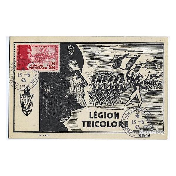 Deux cartes-maximum France n� 565/6 - L�gion tricolore