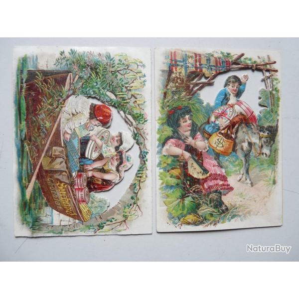 Deux chromos ajour�s chocolat SUCHARD