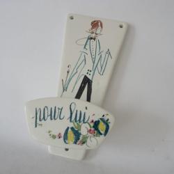 Pat&egrave;re c&eacute;ramique Homme Pour lui vintage 1960