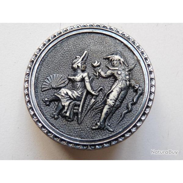 Grand  bouton XIXe si�cle  sc�ne romantique   Napol�on III