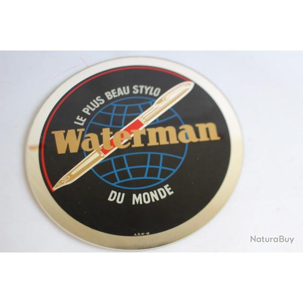 Plaque verre publicitaire Stylo Waterman