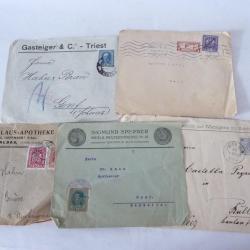 Cinq  enveloppes timbr&eacute;es Autriche Timbre Philat&eacute;lie