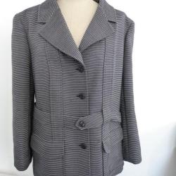 Veste CHANEL bleu marine Laine et soie Femme vintage