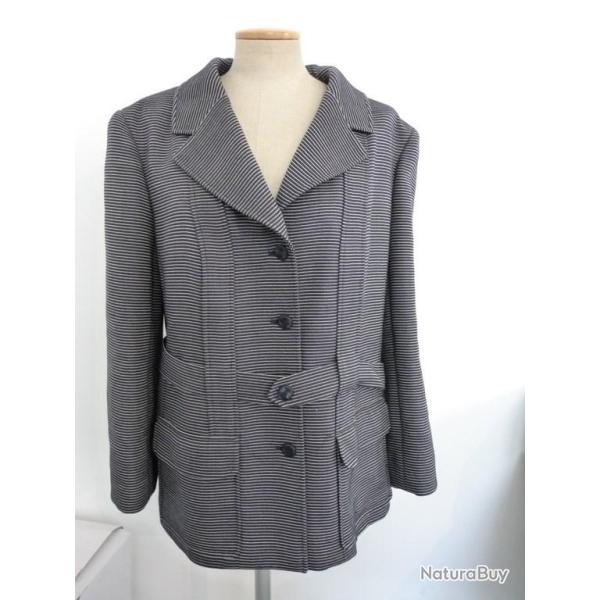 Veste CHANEL bleu marine Laine et soie Femme vintage