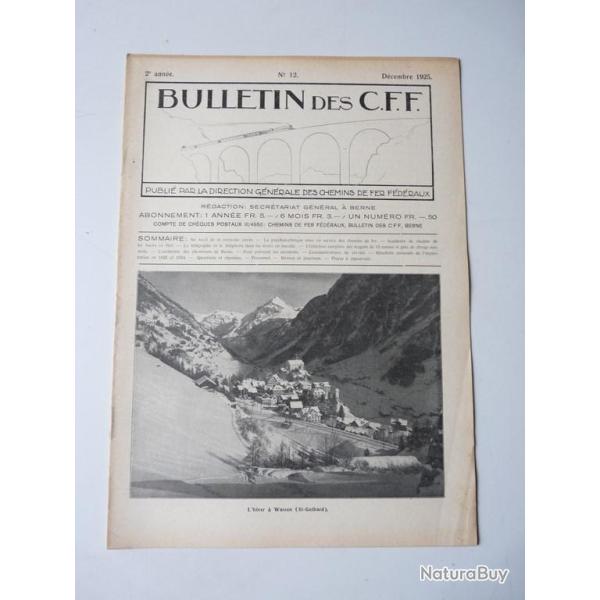 Bulletin Des CFF N�12 D�cembre 1925 Magazine Train miniature