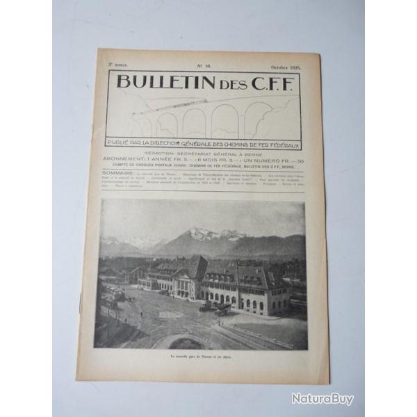 Bulletin Des CFF N�10 Octobre 1925 Magazine Train miniature