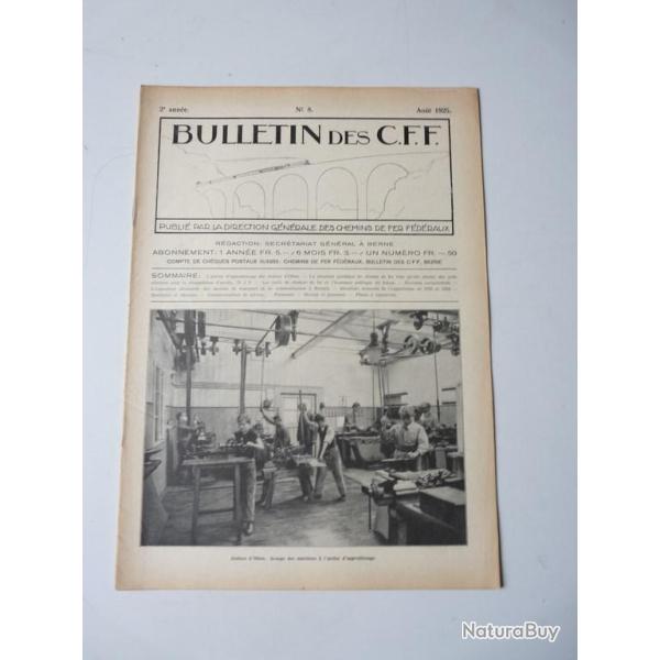 Bulletin Des CFF N�8 Aout 1925 Magazine Train miniature