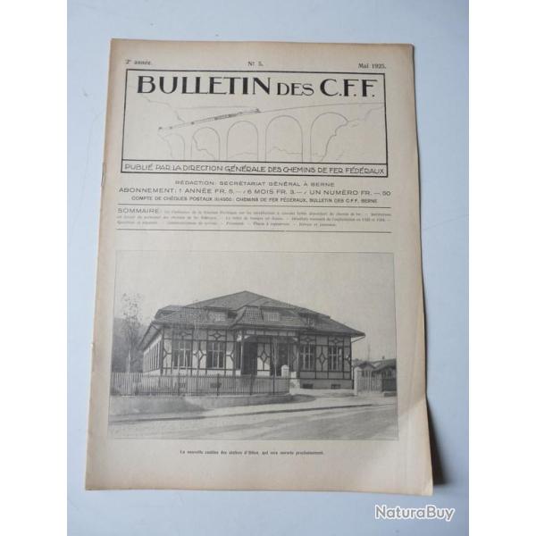 Bulletin Des CFF N�5 Mai 1925 Magazine Train miniature