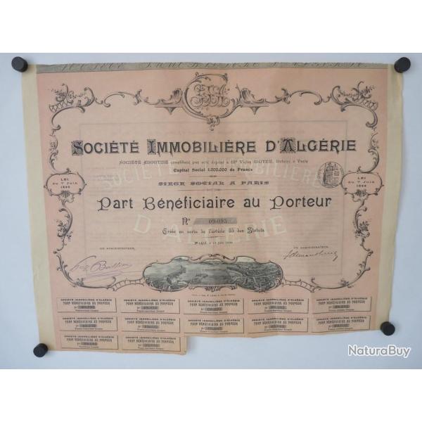 Part bnficiaire Socit immobilire d'Algrie action