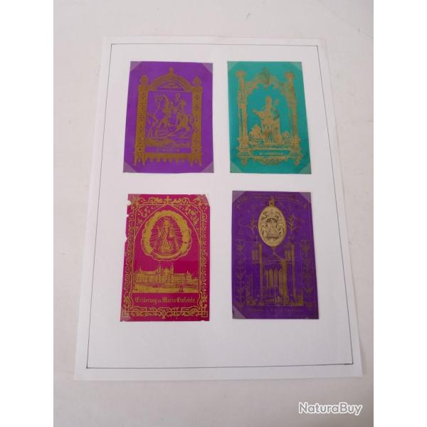 Quatre images religieuses en cellulod