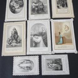 Huit anciennes images religieuses