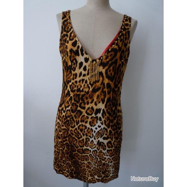 Robe de soire Haute Couture TSAR pice unique Lopard