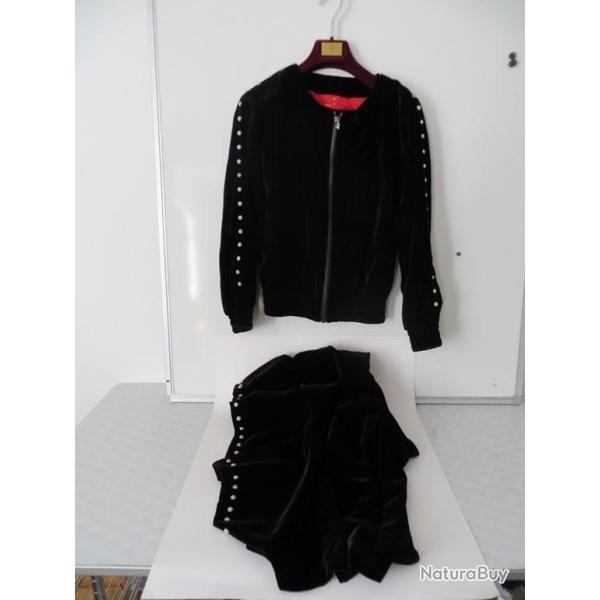 Veste + pantalon velours de soie Haute Couture TSAR pice unique