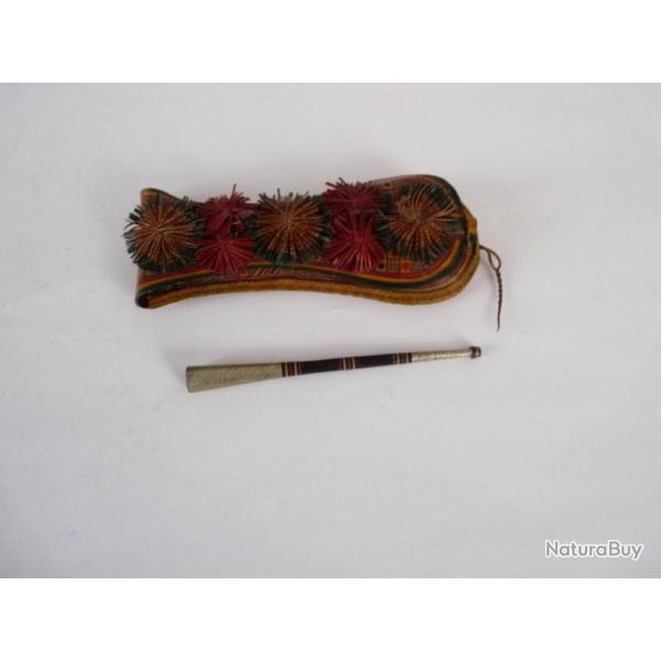 tui + porte fume cigarette en cuir Tabac Objets du fumeur