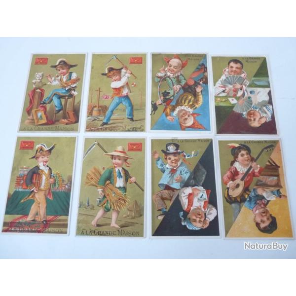 Chromos (8)  A La Grande Maison  manufacture d'habillement