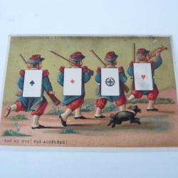 Chromo calendrier  A La Souveraine  Lyon 1882