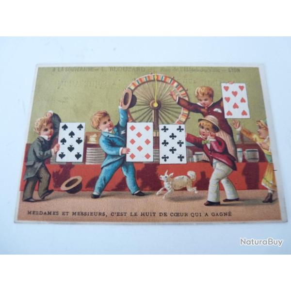 Chromo calendrier  A La Souveraine  Lyon 1882