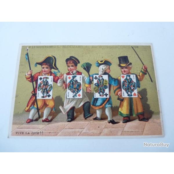 Chromo calendrier  A La Souveraine  Lyon 1882