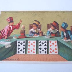 Chromo calendrier  A La Souveraine  Lyon 1882